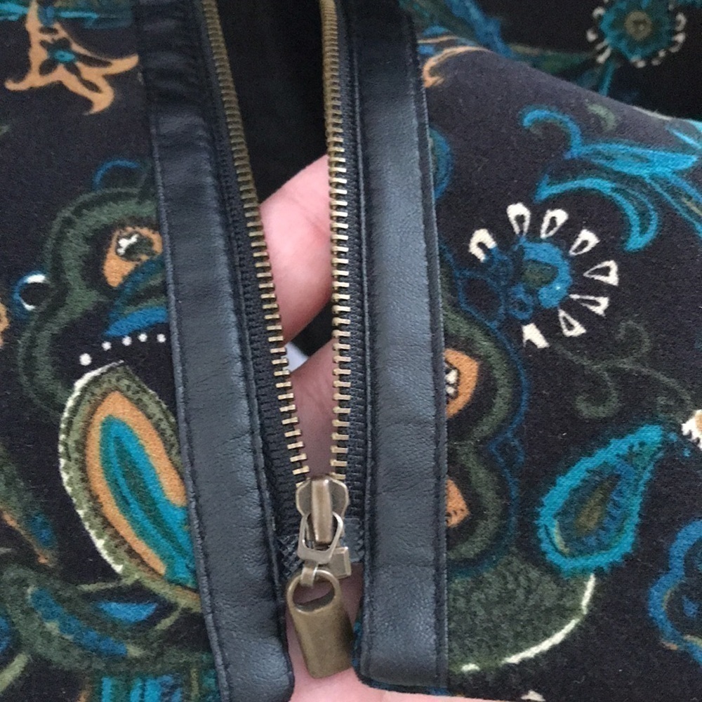 NOTATIONS Women’s Teal Blue/Green/Black Paisley Dressy Lined Zippered Jacket—M - Picture 11 of 15